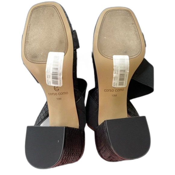 Corso Como Hally 2 Leather Open Toe Strappy Block Heel Sandals - Picture 6 of 8